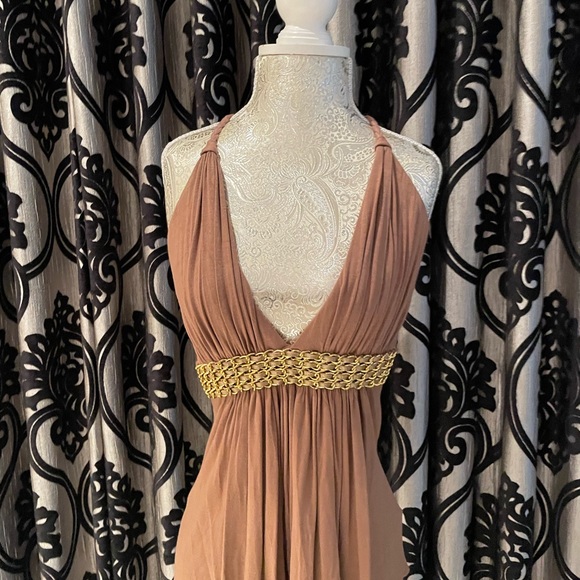 Sky Camel Halter Empire Waist Top with chain waist Embellished Detail SMALL - Picture 10 of 12